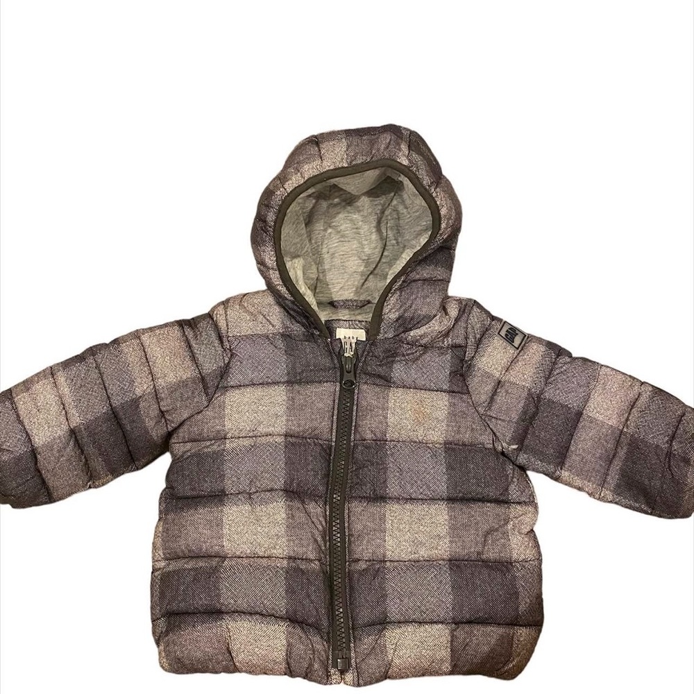 Plaid Hooded Puffer Jacket
